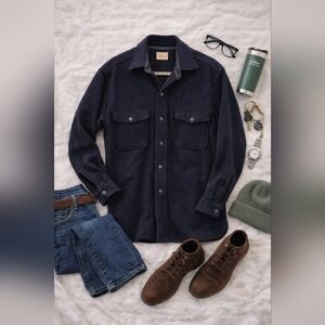 Vtg 1930s 5 BROTHERS Black Wool CPO Military Inspired Button Jacket. No Size Tag